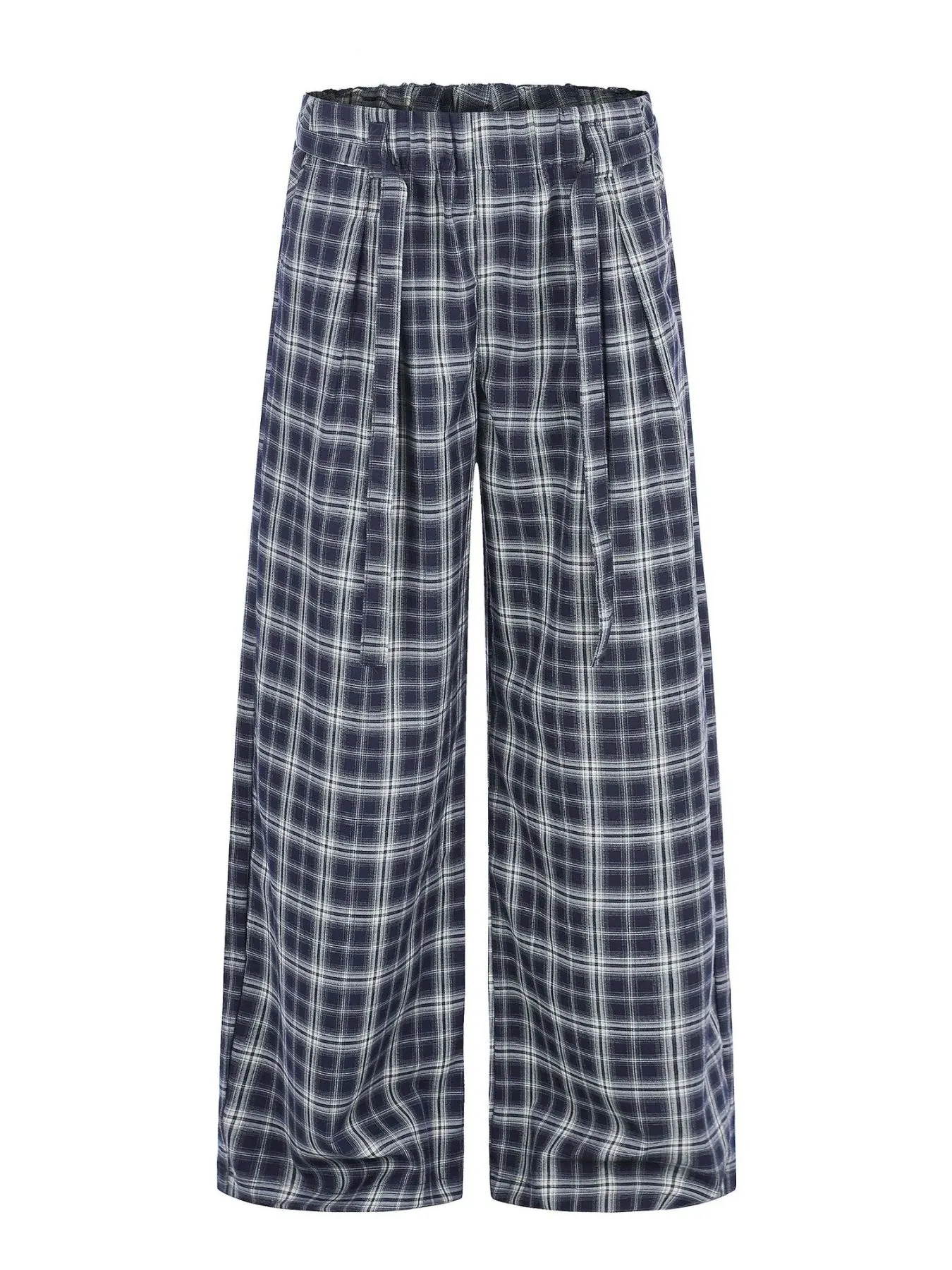 Men's Plaid Wide-Leg Pants