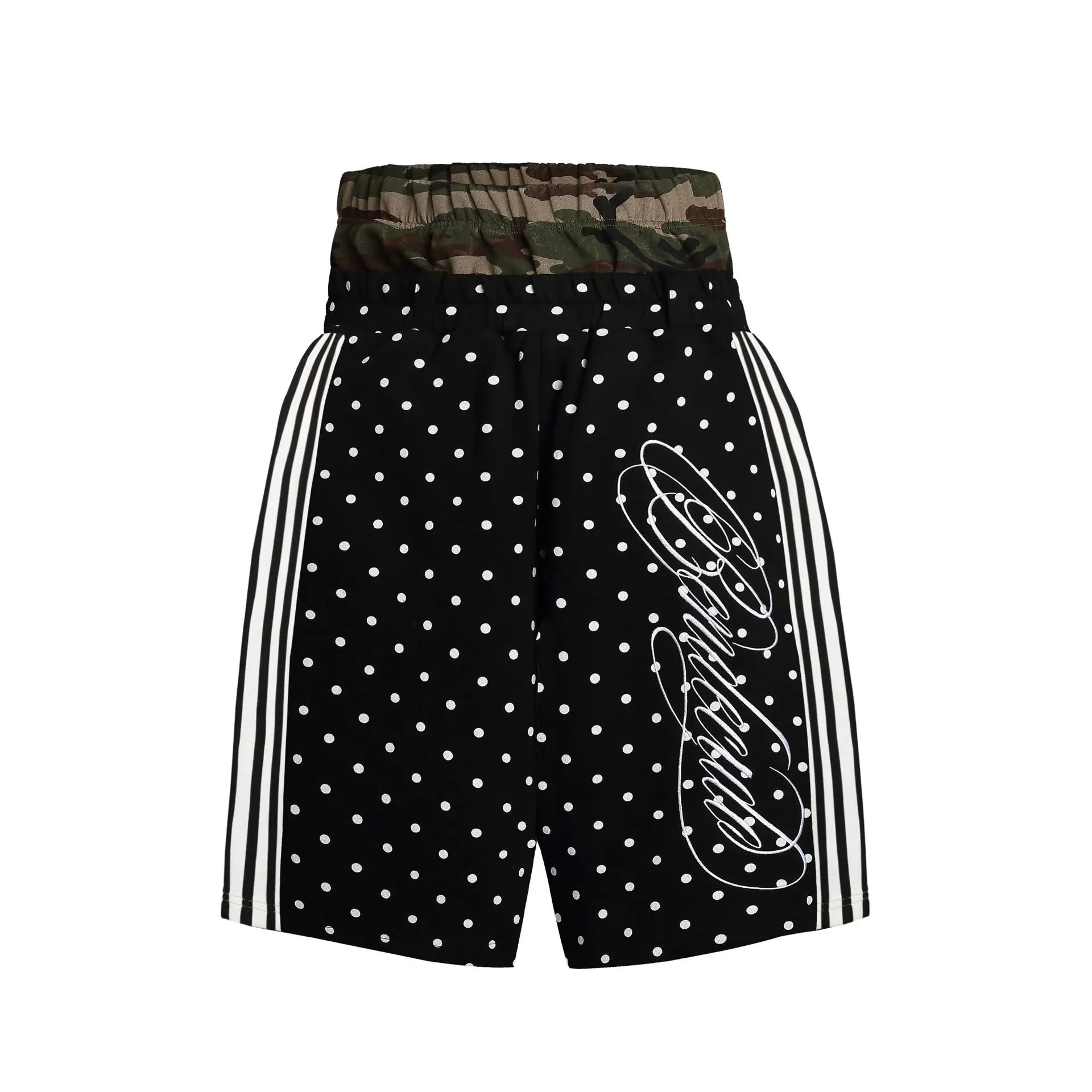 Men's Polka Dot Boxing Shorts with Camouflage Waistband