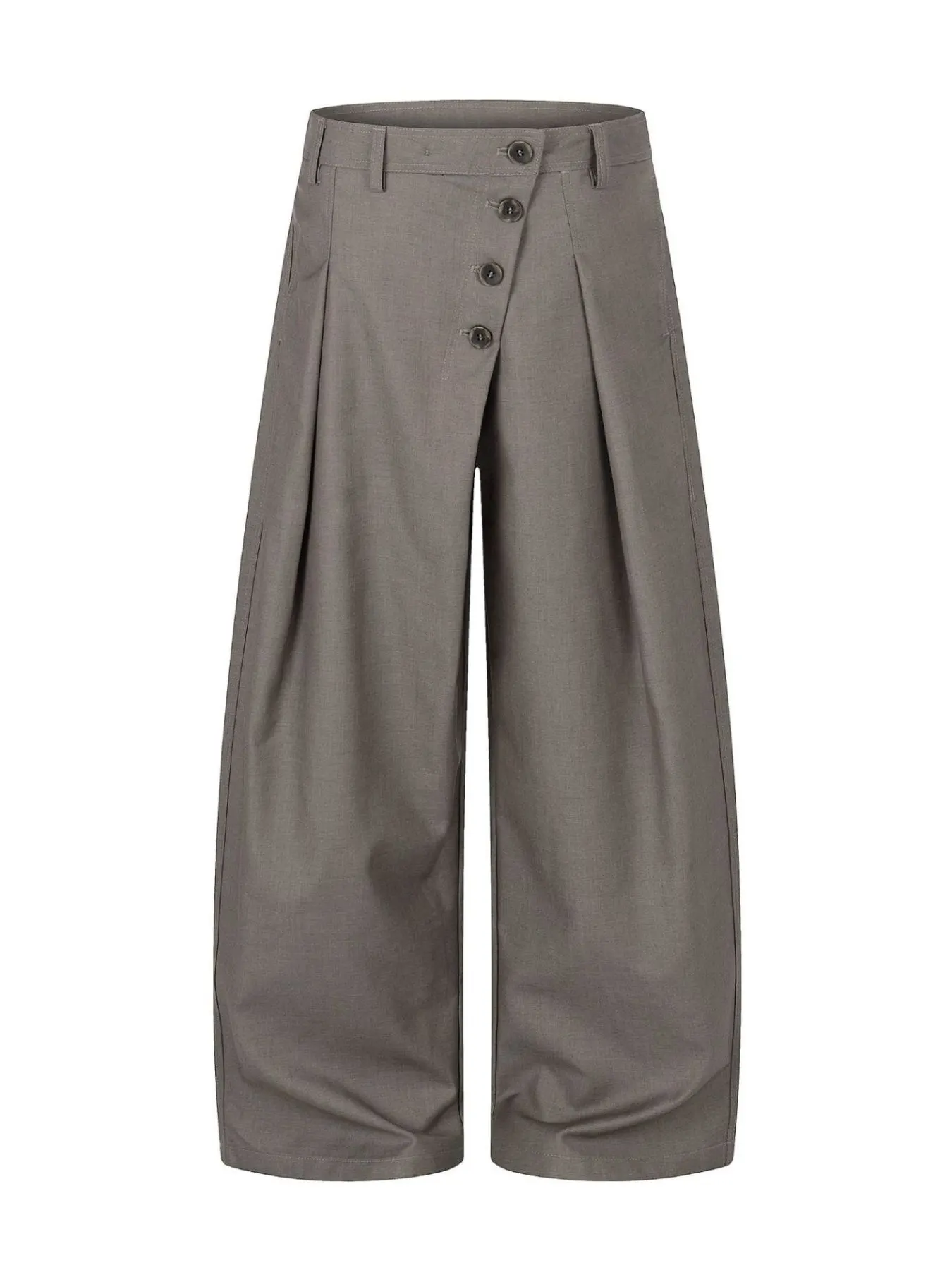 Men's Asymmetrical Button Wide-Leg Pants